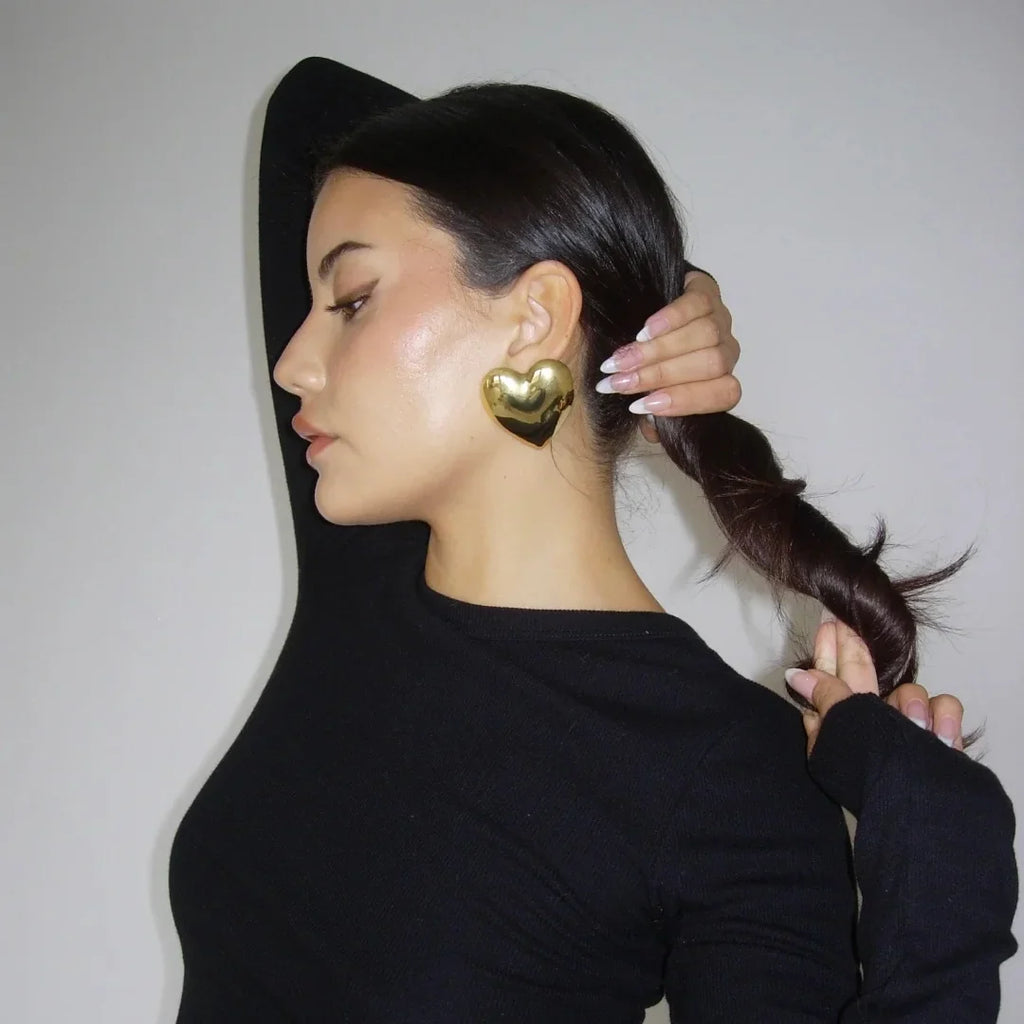 Gold Heart Earrings