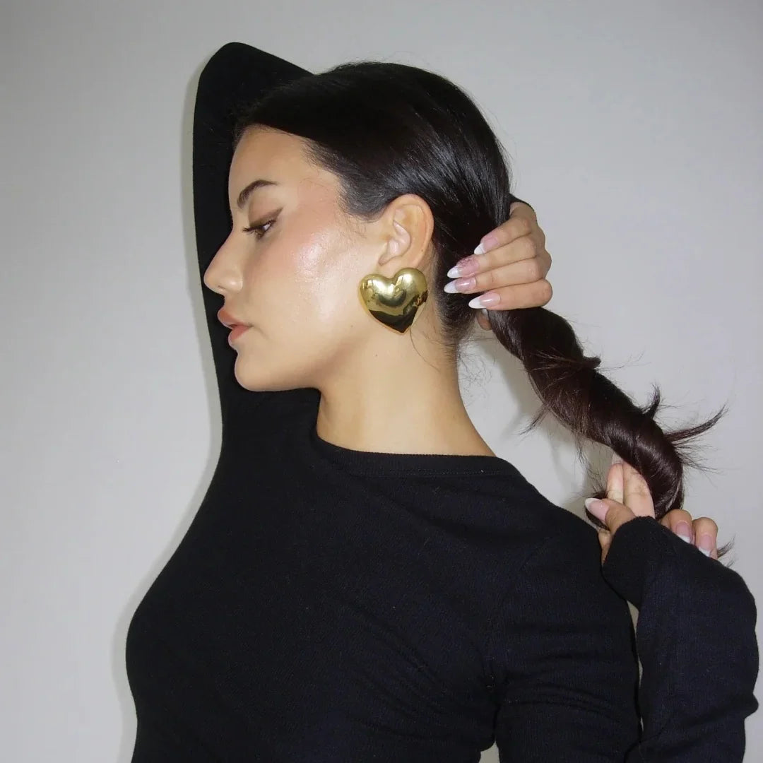 Gold Heart Earrings