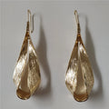 Golden Calla Long Drop Earrings