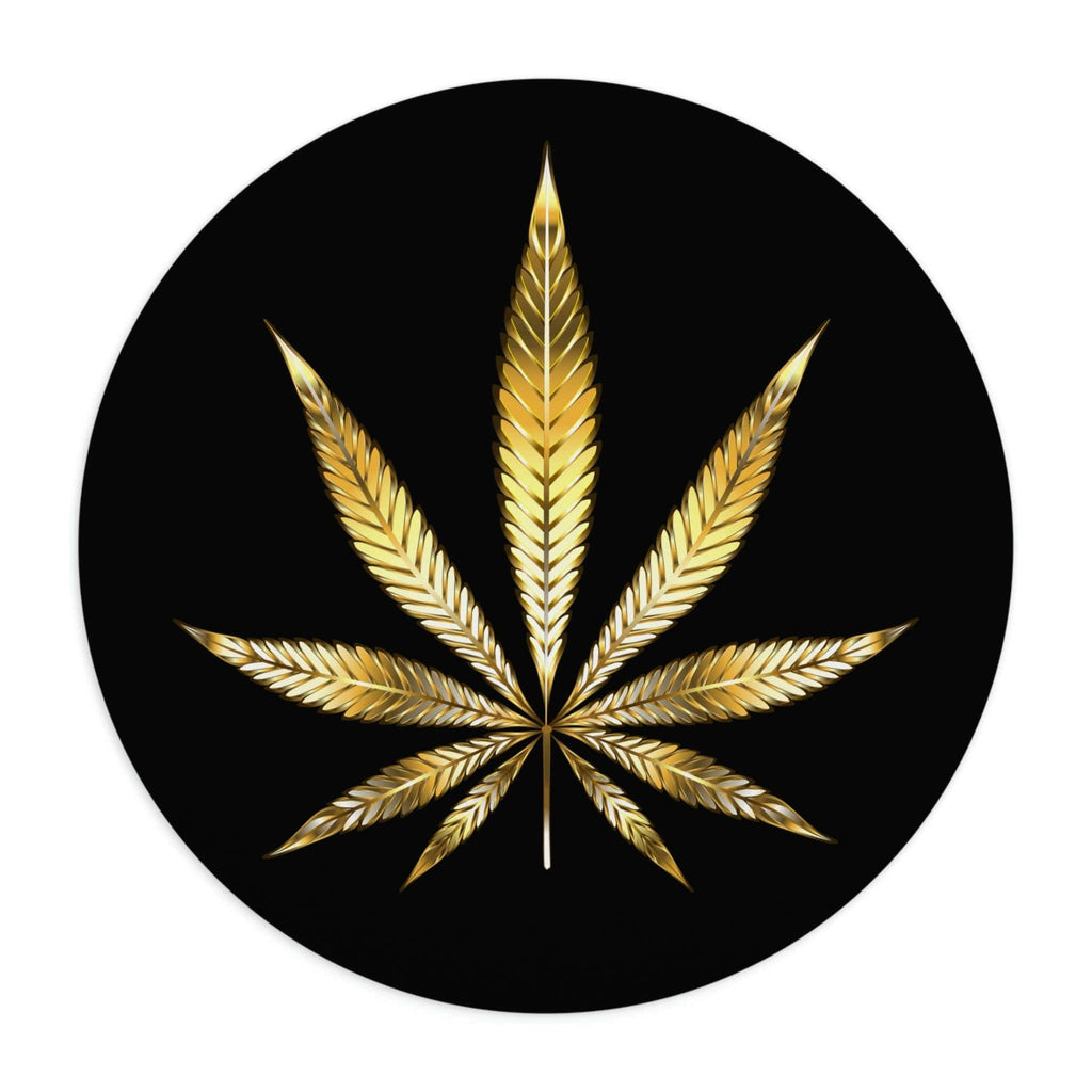 Gold Marijuana Leaf Mouse Pad