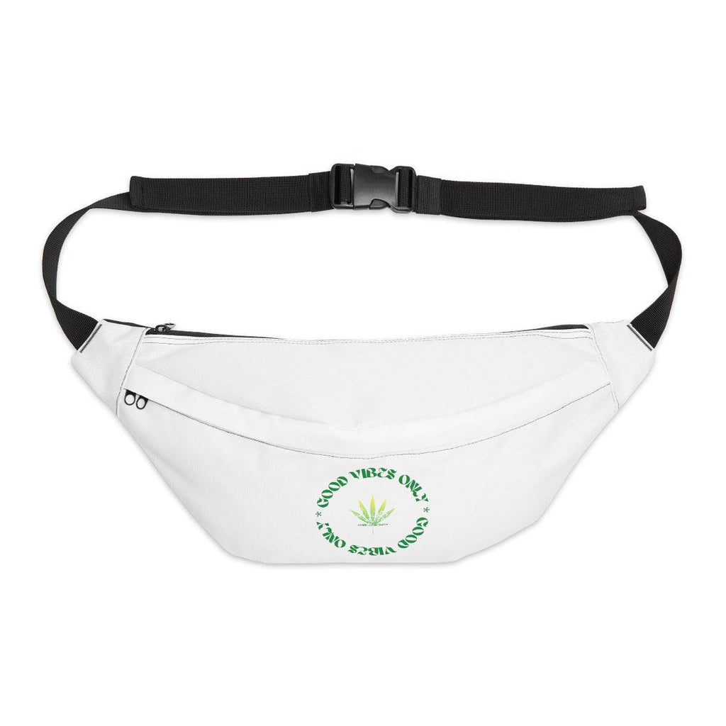 Good Vibes Only White Marijuana Themed Fanny Pack
