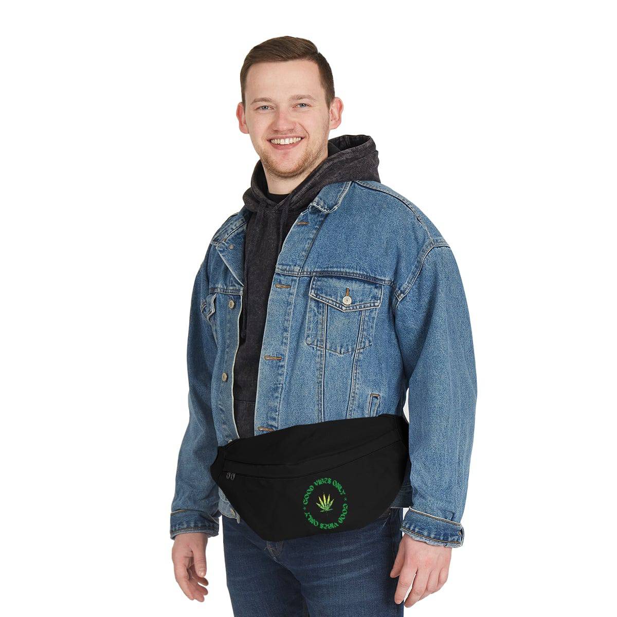 Good Vibes Black Cannabis Fanny Pack