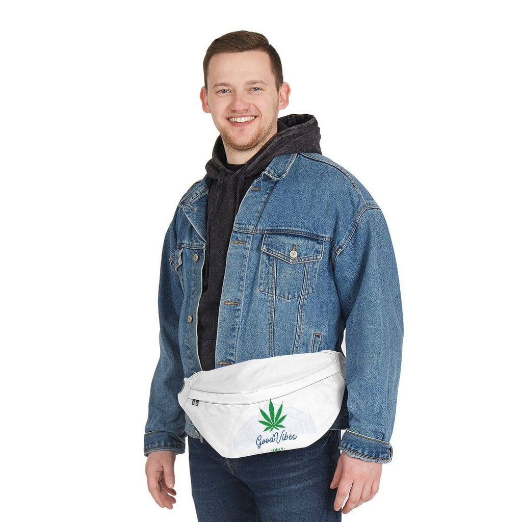 Good Vibes Only Mountain White Weed Fanny Pack