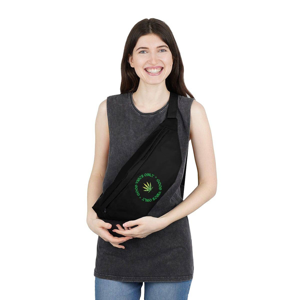 Good Vibes Black Cannabis Fanny Pack