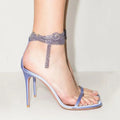 Gossip Girls Purple Chain Ankle Wrap Sandals