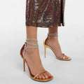 Gossip Girls Gold Ankle Wrap Sandals