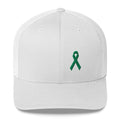 Green Awareness Ribbon Snapback Trucker Hat