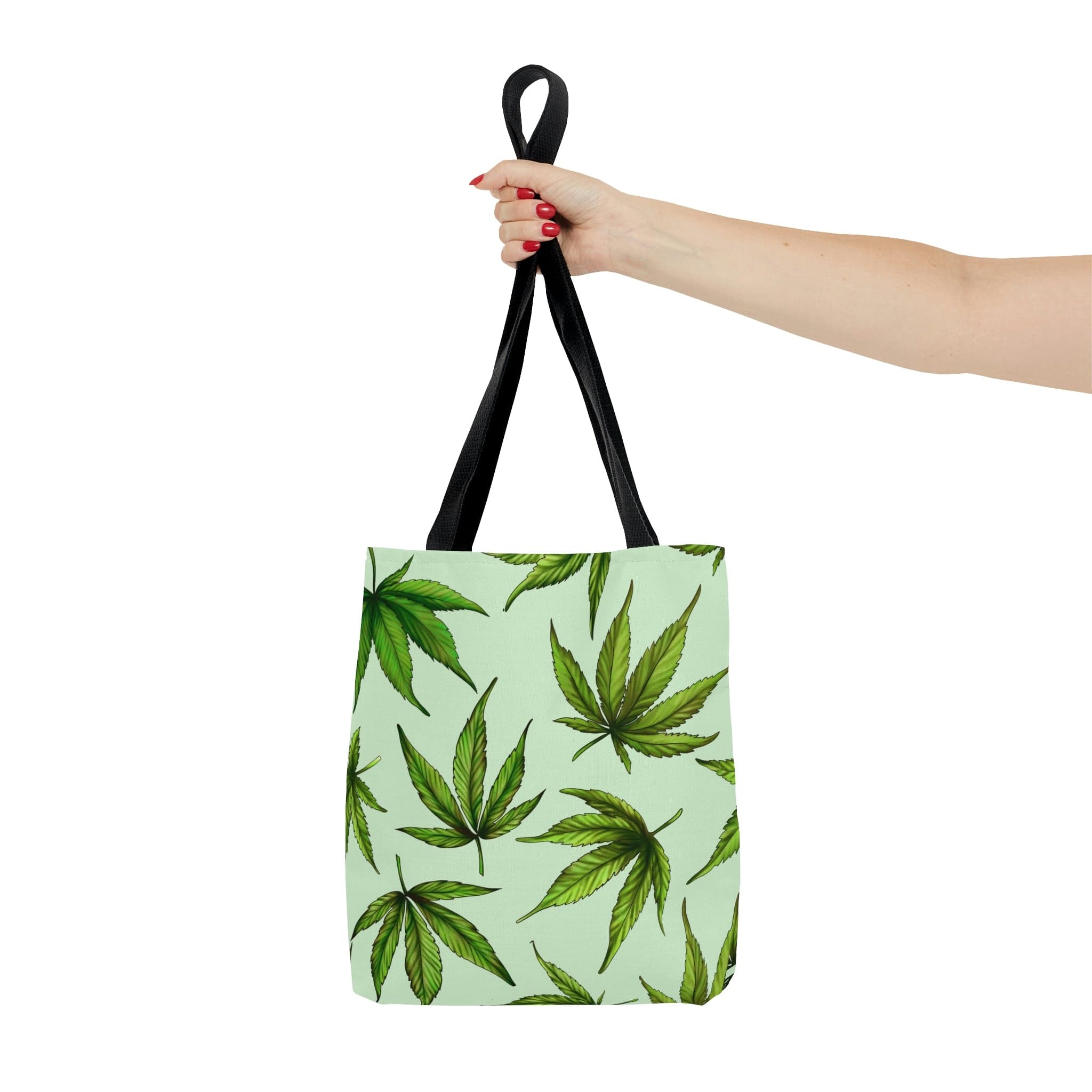 Green Marijuana Leaves Tote Bag