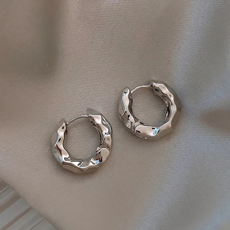 Hammered Halo Hoop Earrings