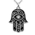 Hamsa Necklace Crystal Eye Pendant Protective Amulet