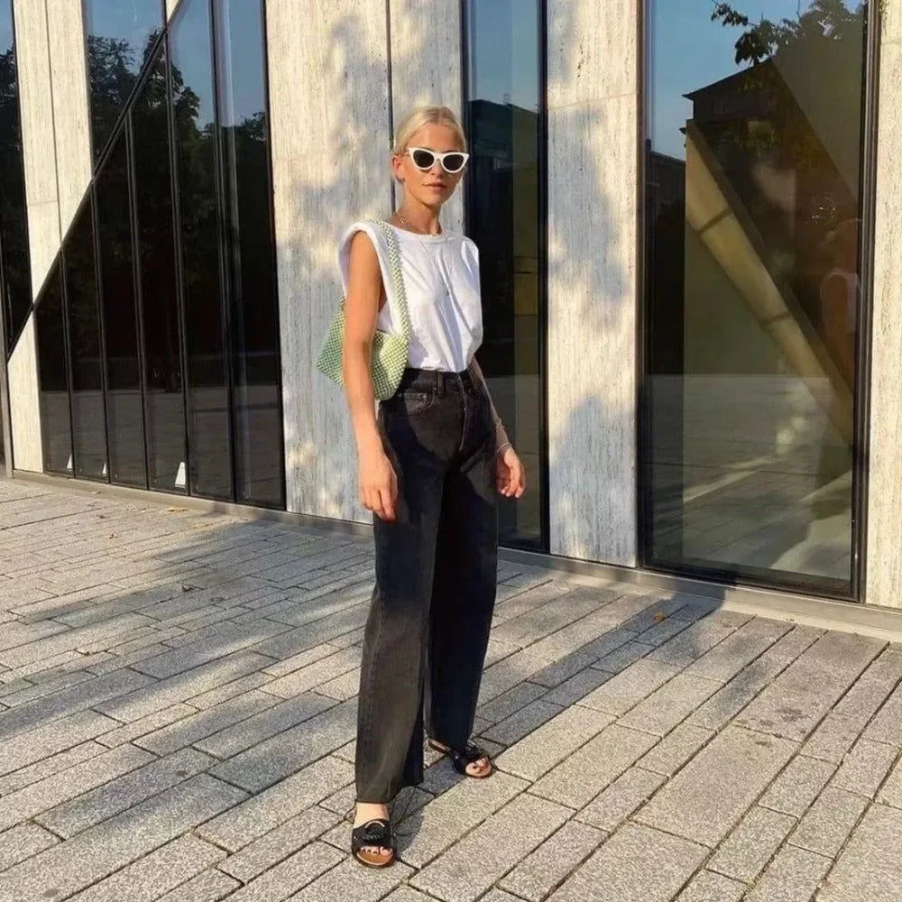 Harbor Black High-Waist Jeans