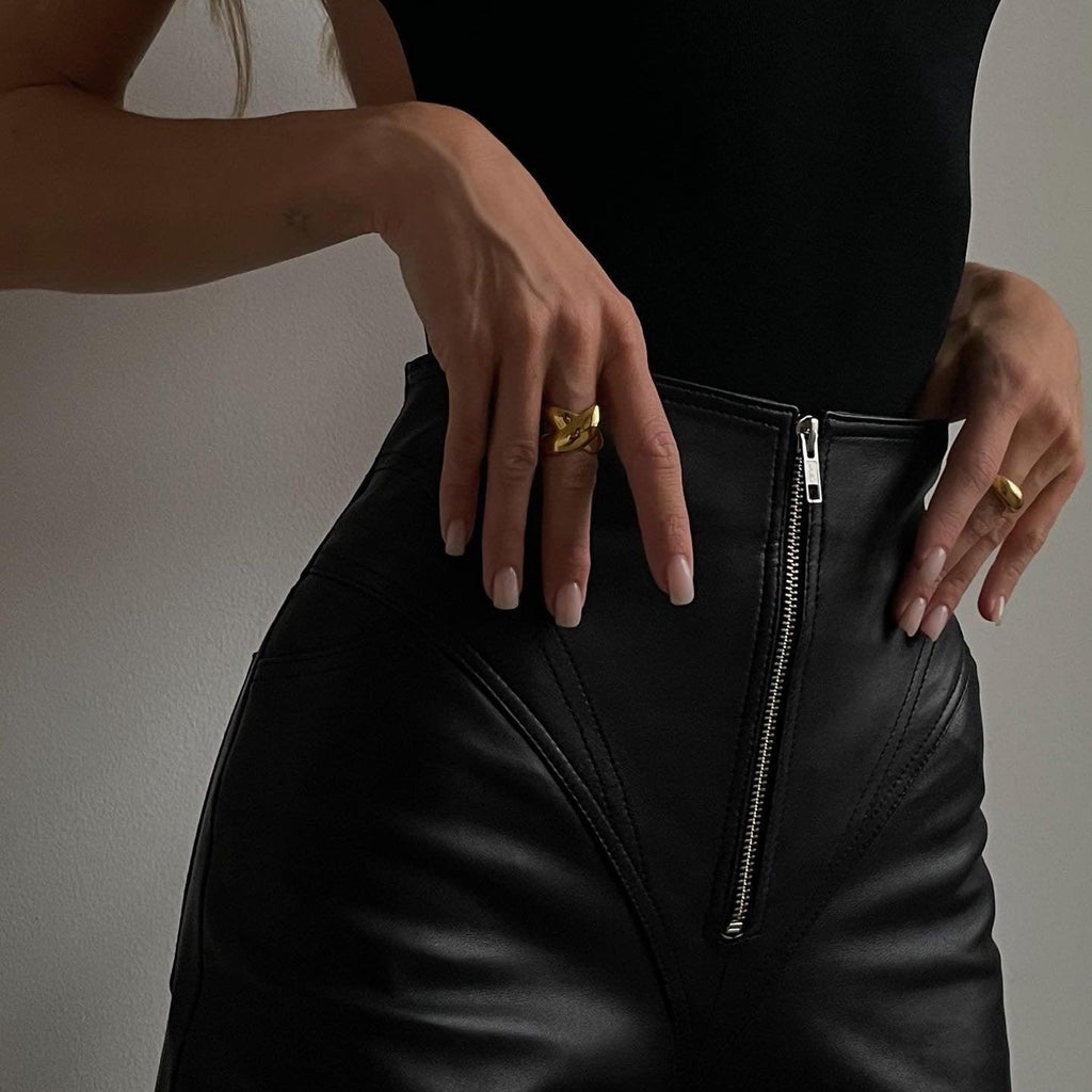 Hard To Handle High Waist Faux Leather Pants