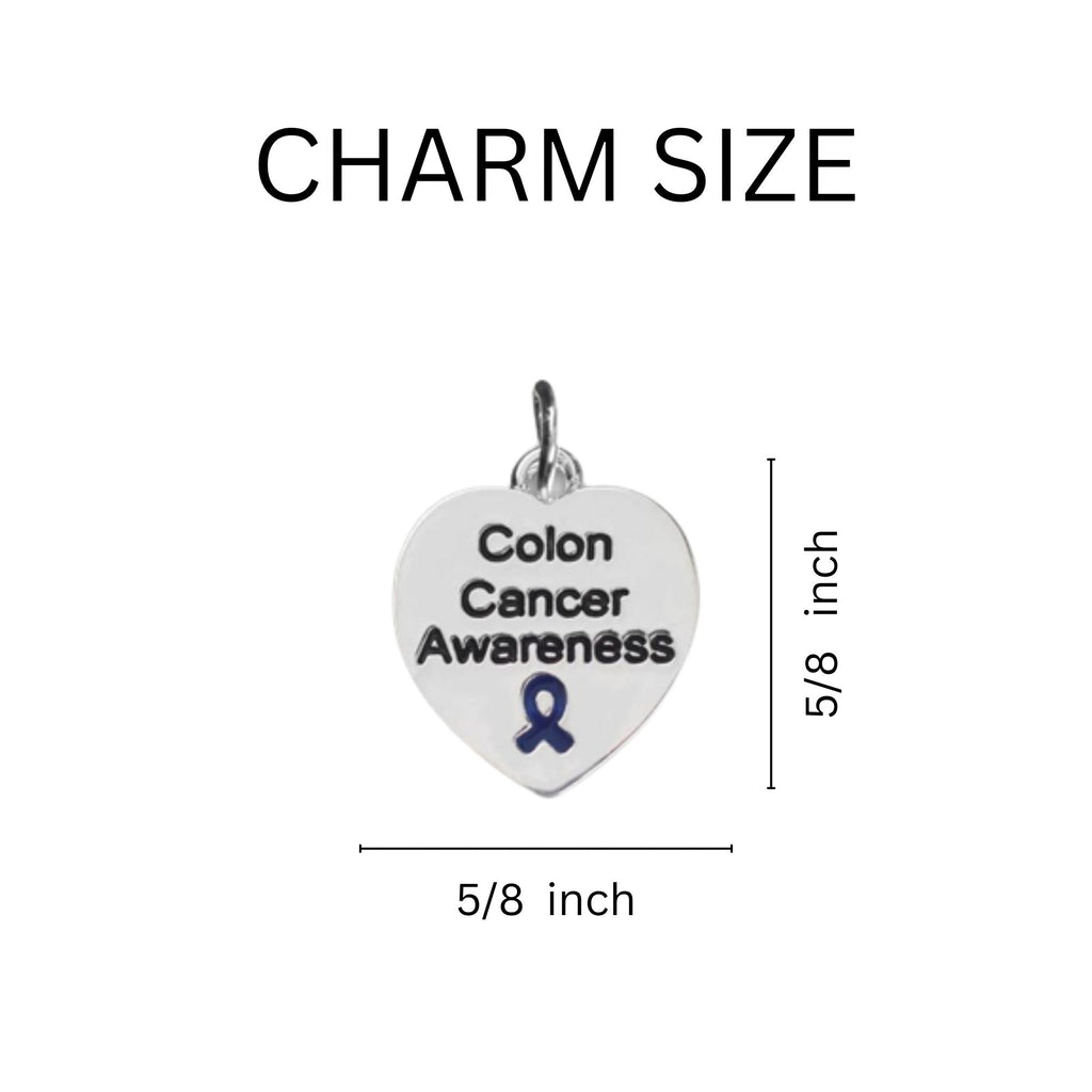 Heart Shaped Colon Cancer Awareness Charms