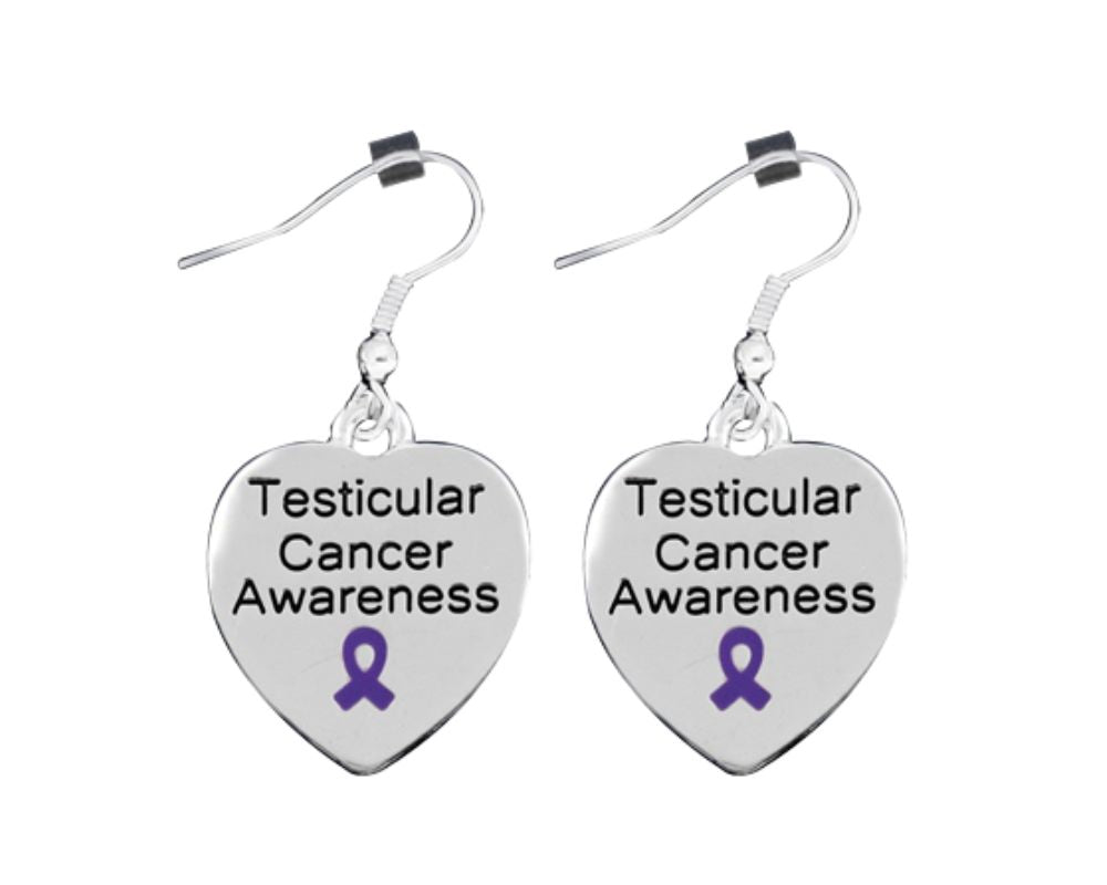 Heart Shaped Testicular Cancer Awareness Earrings