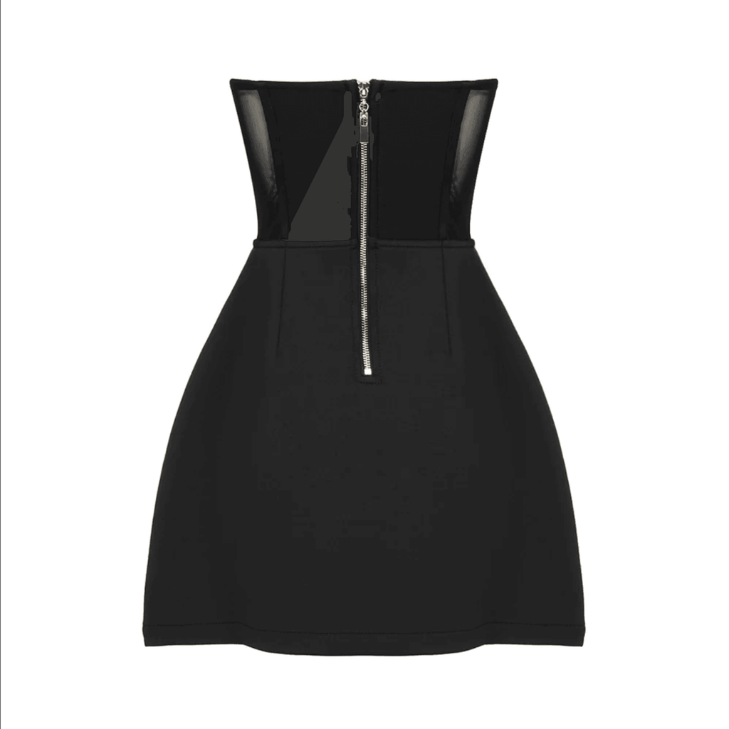 Heartthrob Black Diamond Bustier Mini Dress