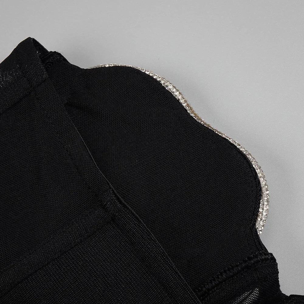 Heartthrob Black Diamond Bustier Mini Dress