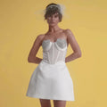 Heartthrob White Diamond Bustier Mini Dress