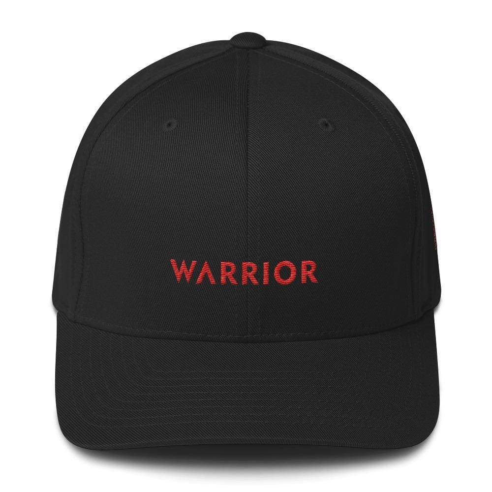 HIV/AIDS or Blood Cancer Awareness Twill Fitted Hat with Red Ribbon and Warrior
