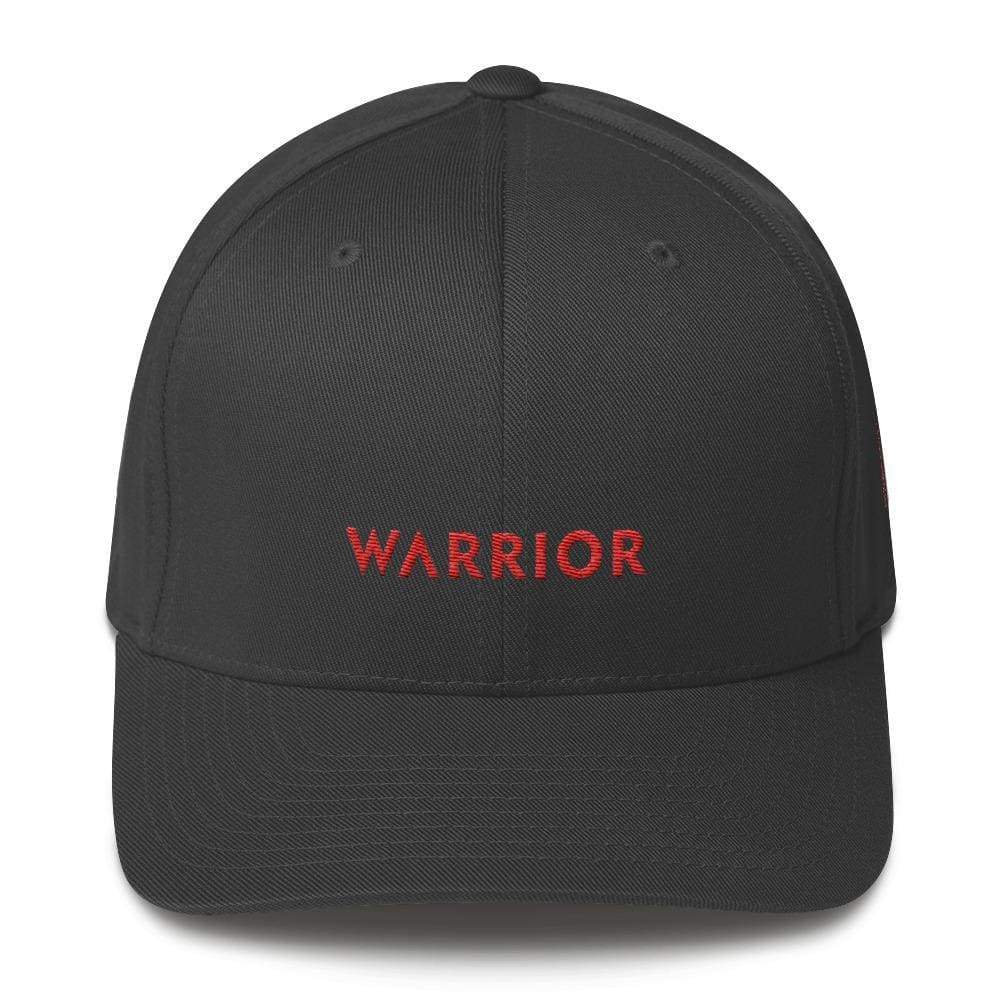 HIV/AIDS or Blood Cancer Awareness Twill Fitted Hat with Red Ribbon and Warrior