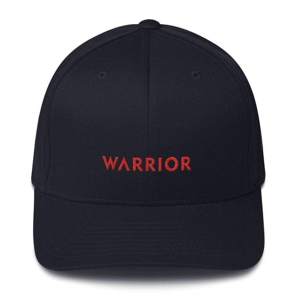 HIV/AIDS or Blood Cancer Awareness Twill Fitted Hat with Red Ribbon and Warrior