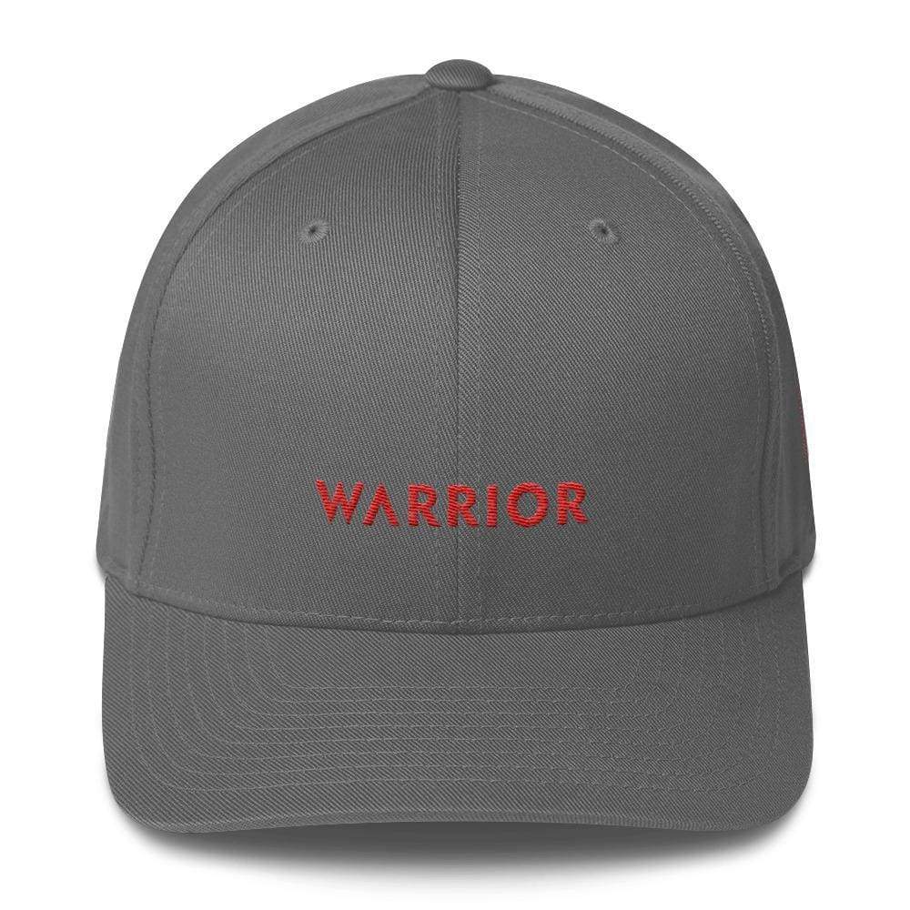 HIV/AIDS or Blood Cancer Awareness Twill Fitted Hat with Red Ribbon and Warrior