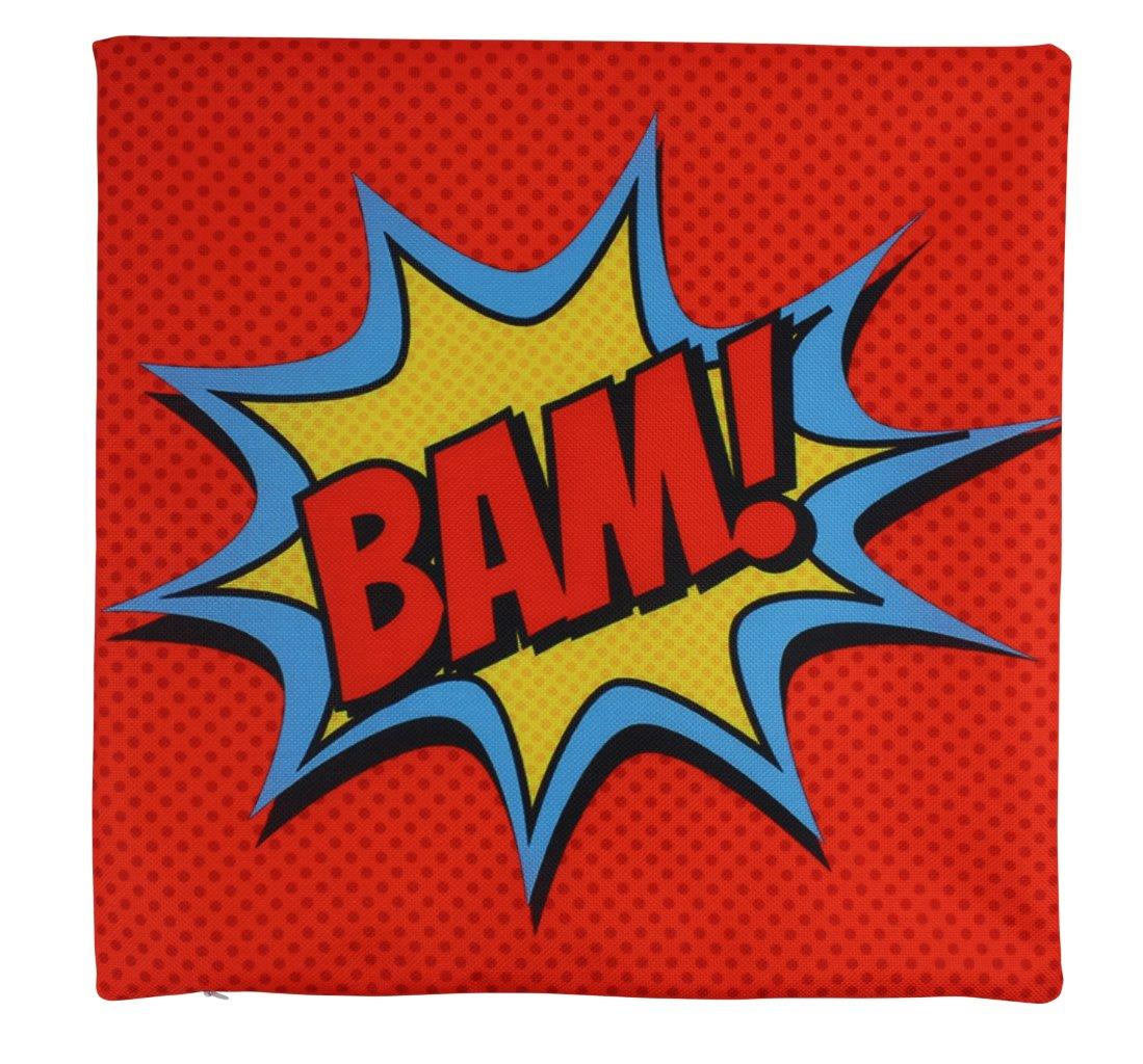 BAM | Red |  Anime | Fun Gifts | Pillow Cover | Home Decor | Throw