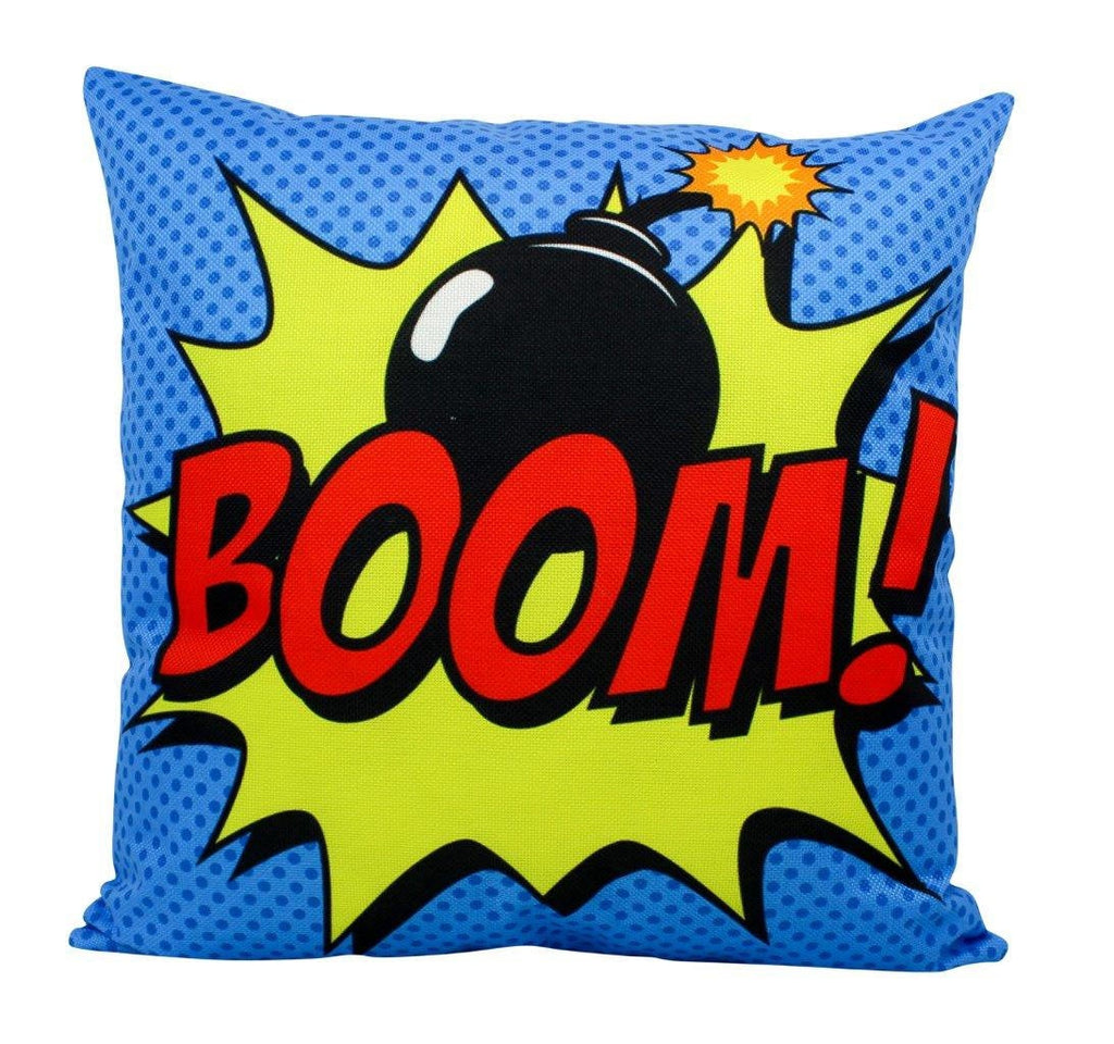 BOOM | Red |  Anime | Fun Gifts | Pillow Cover | Home Decor | Throw