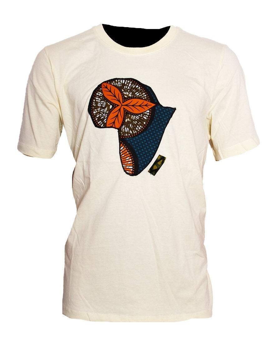 Cream Ankara  Casual African T-shirt For Men and Women