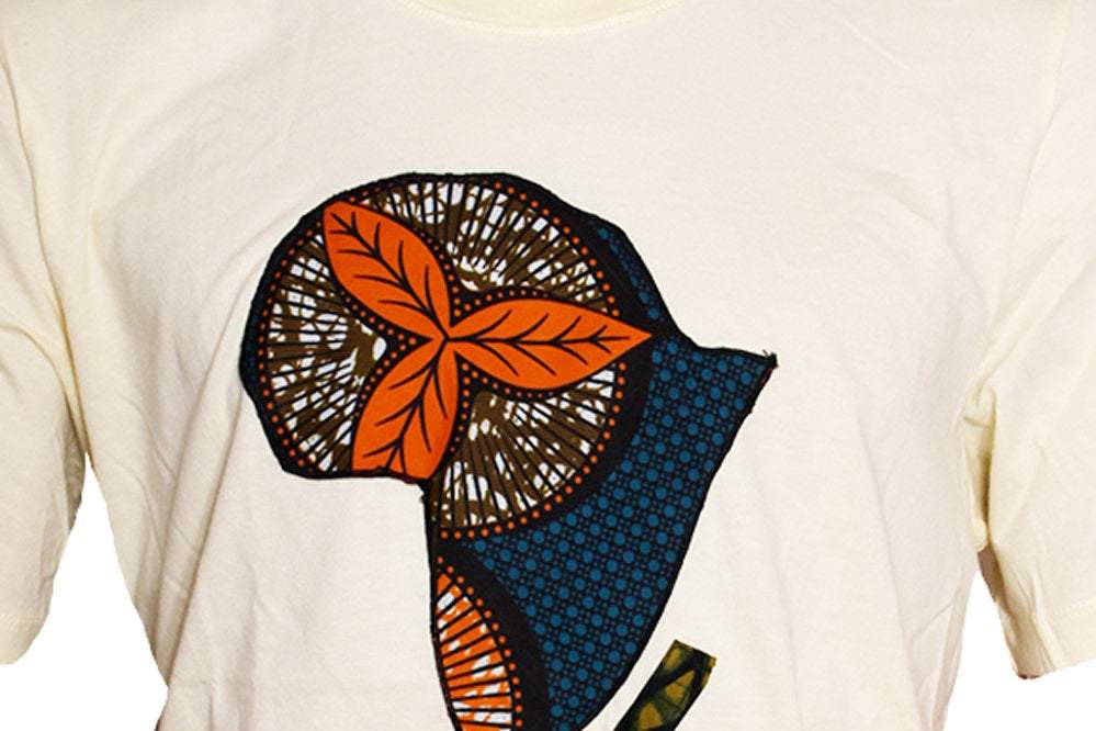 Cream Ankara  Casual African T-shirt For Men and Women