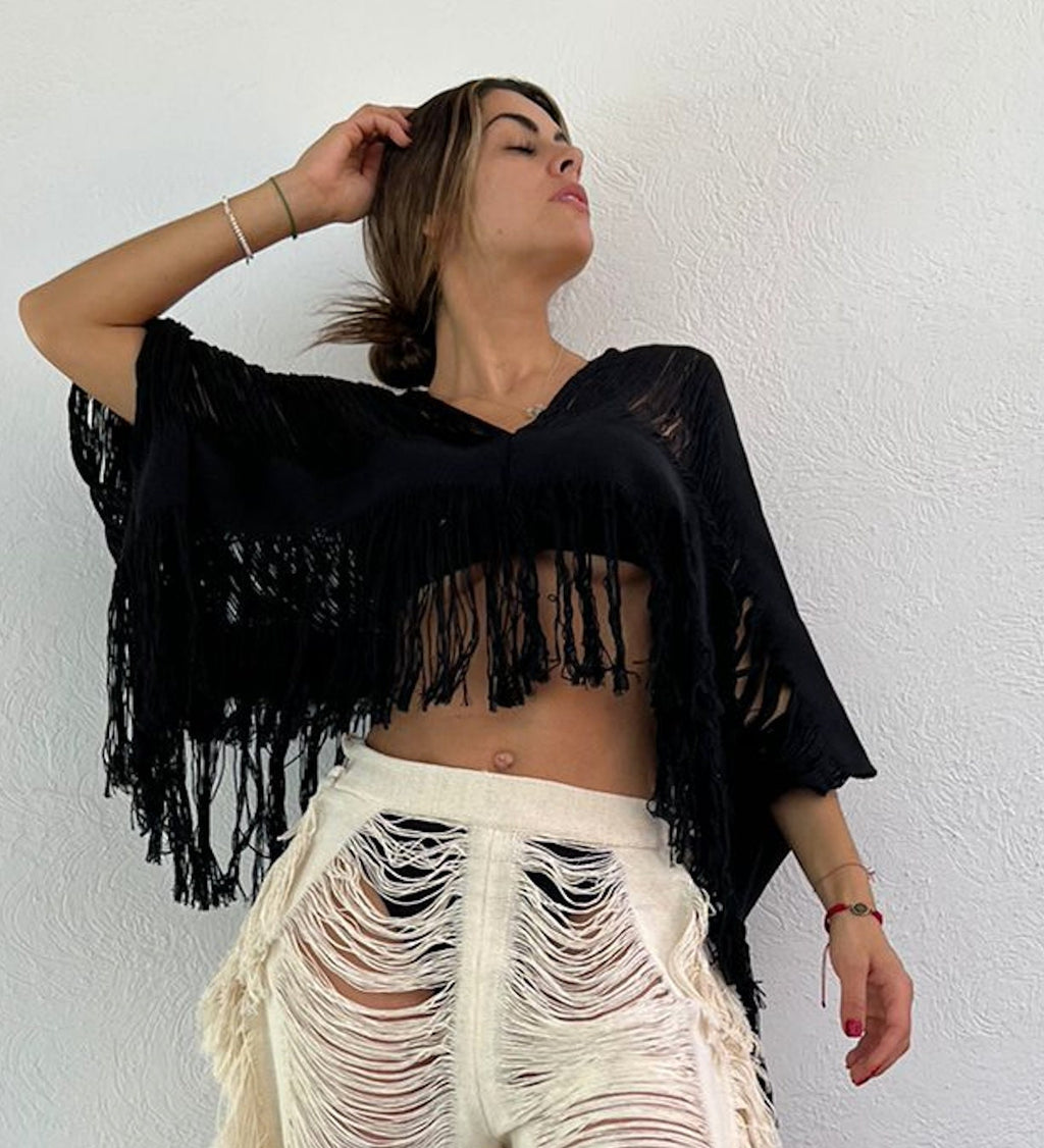 Handmade Frayed Beach Boho Top "EMILIA" by ALLE BOHO