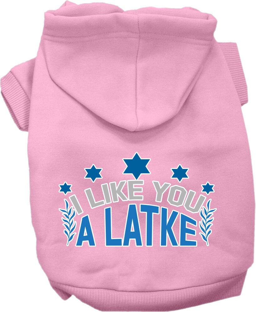 Hanukkah Pet Hoodie "I Like You A Latke"