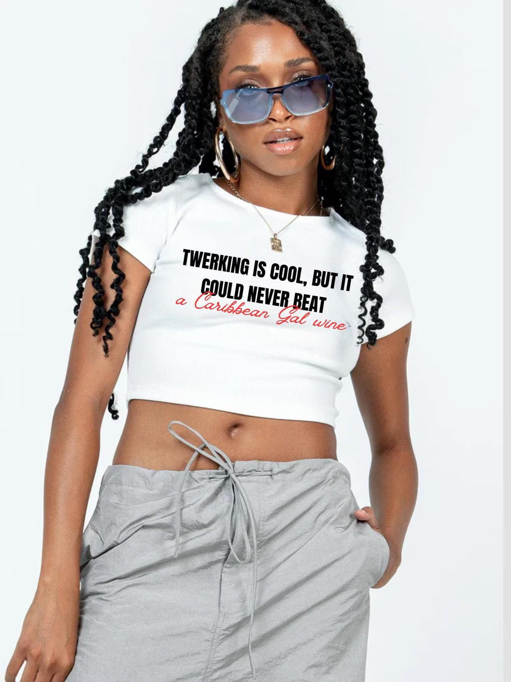 Caribbean Gal Wine Crop Baby Tee