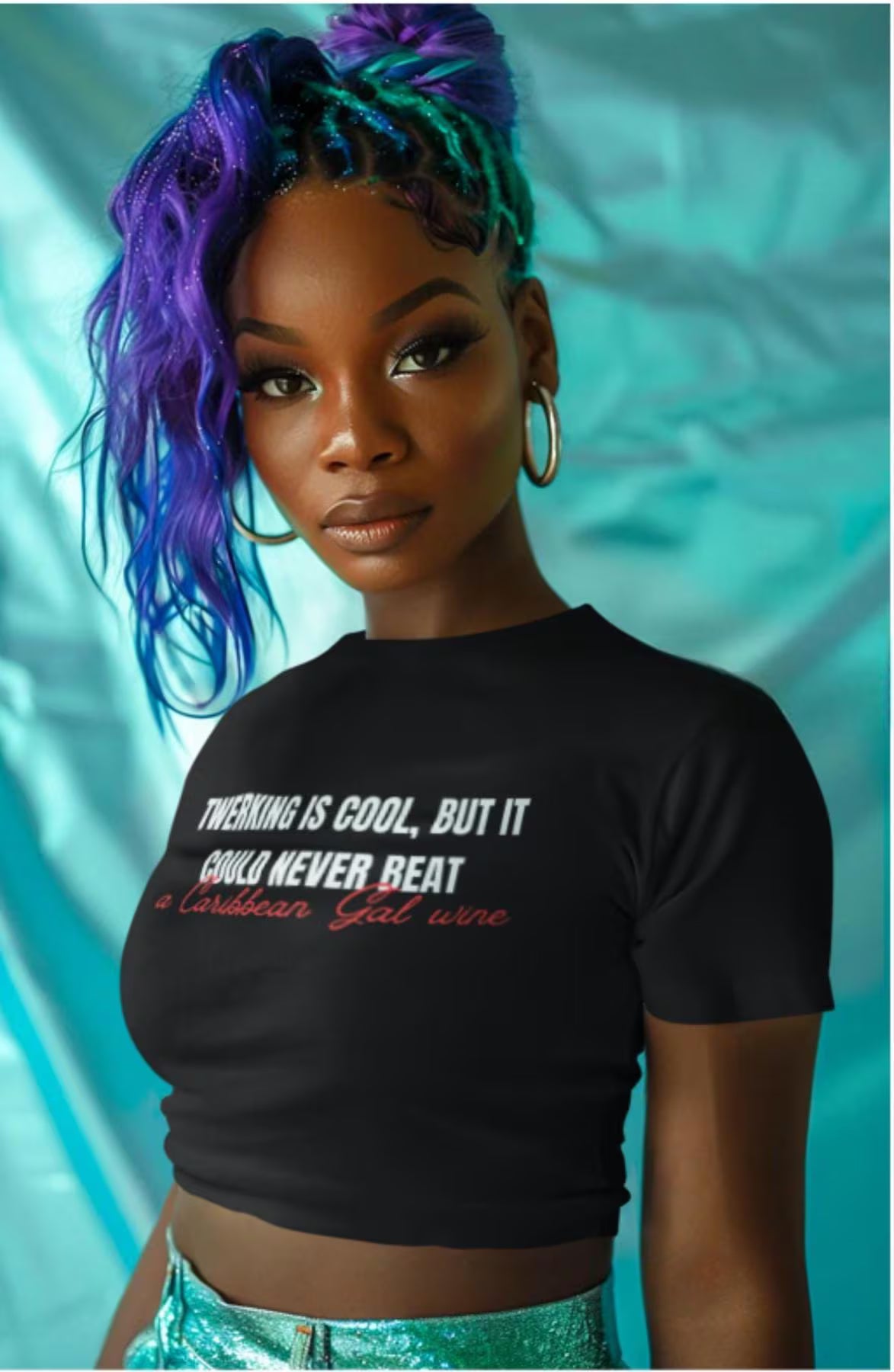 Caribbean Gal Wine Crop Baby Tee