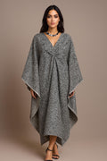 IMPERIALE “Iré Wura” Monochrome Luxe Jacquard Kaftan — One Size Elegance