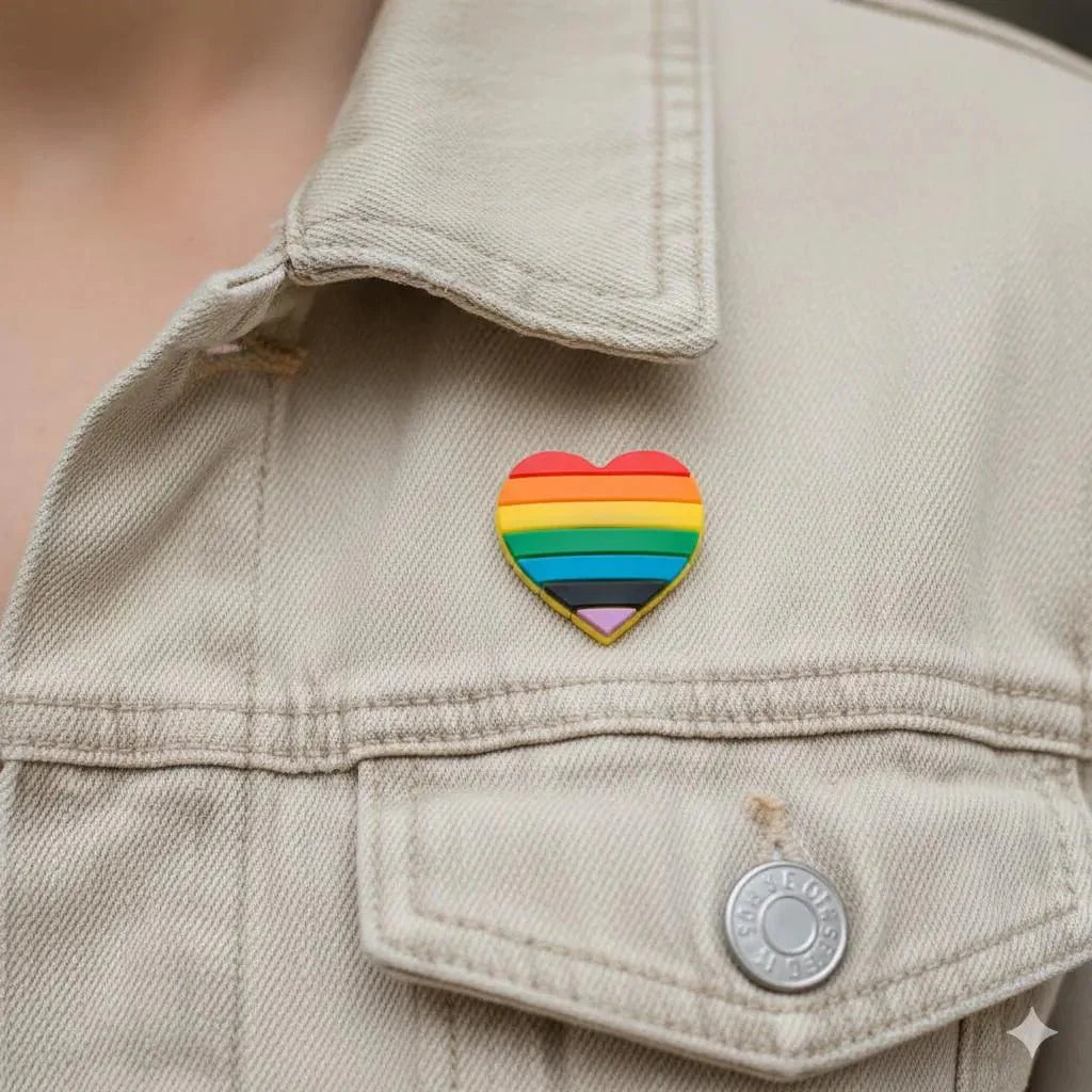 Rainbow Heart Silicone Pins
