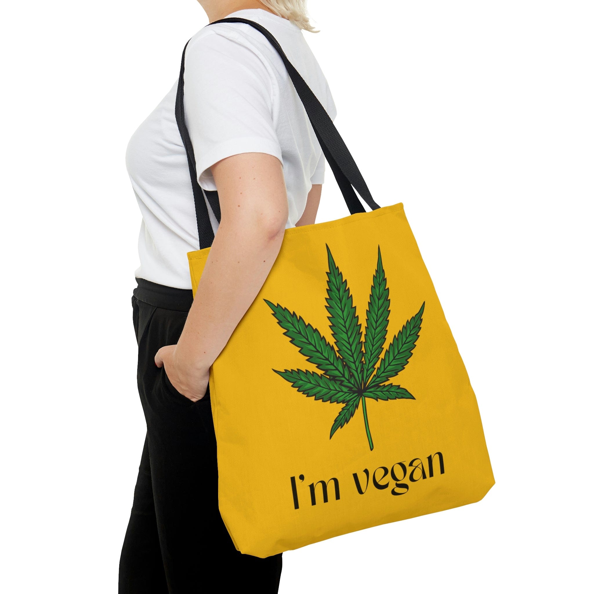 I'm Vegan Yellow Ganja Tote Bag