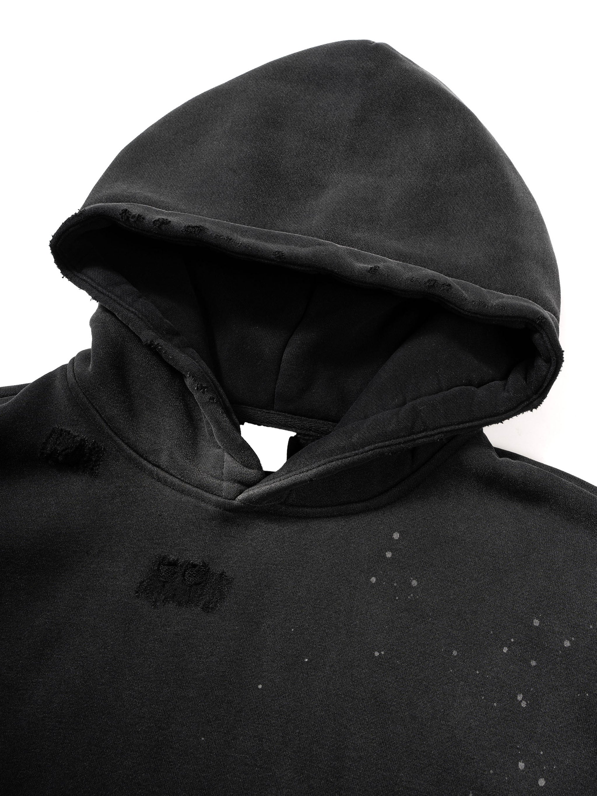 AmaruKhan Hebrews Vintage Washed Frayed Fleece Hoodie
