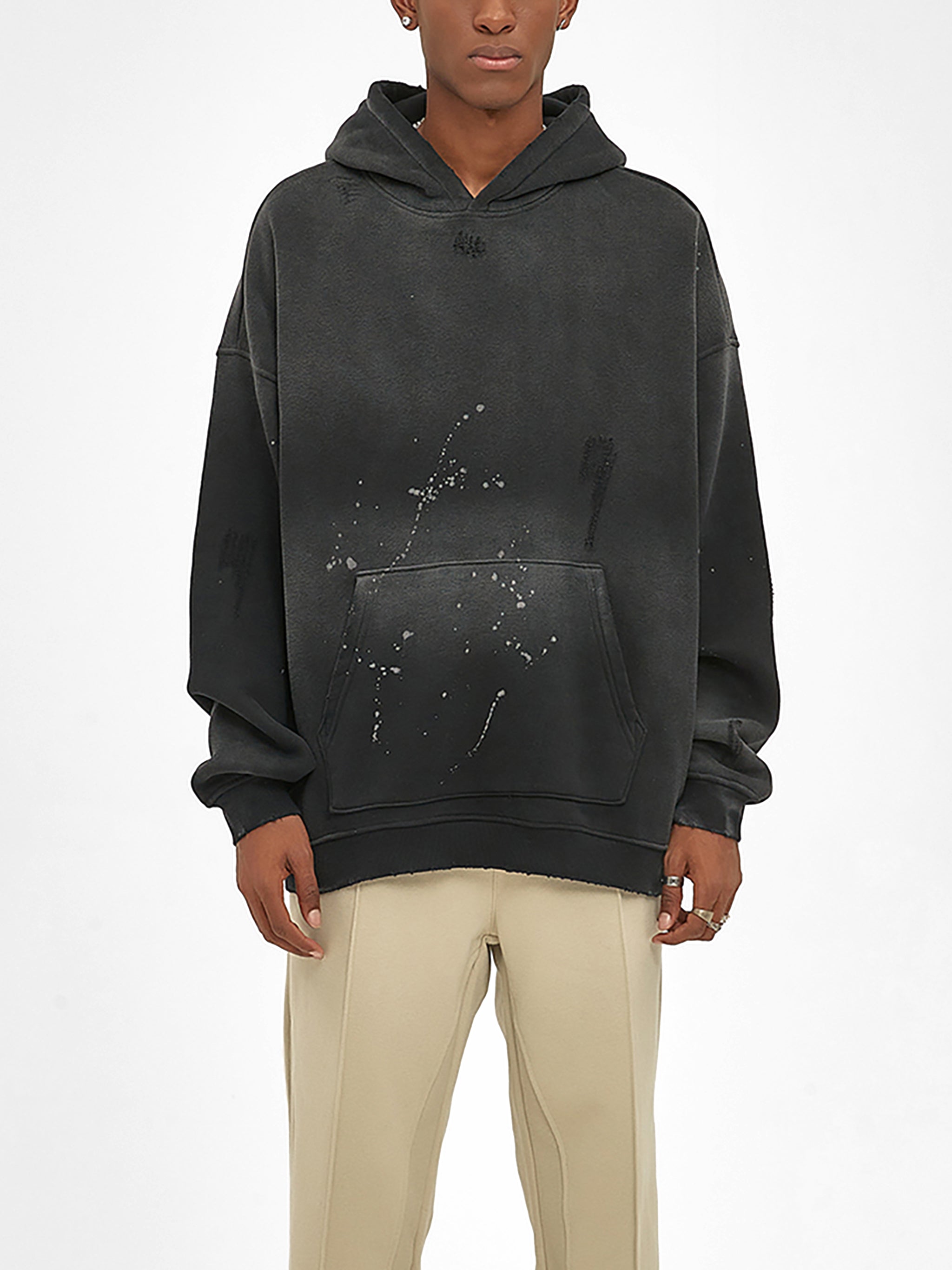 AmaruKhan Hebrews Vintage Washed Frayed Fleece Hoodie