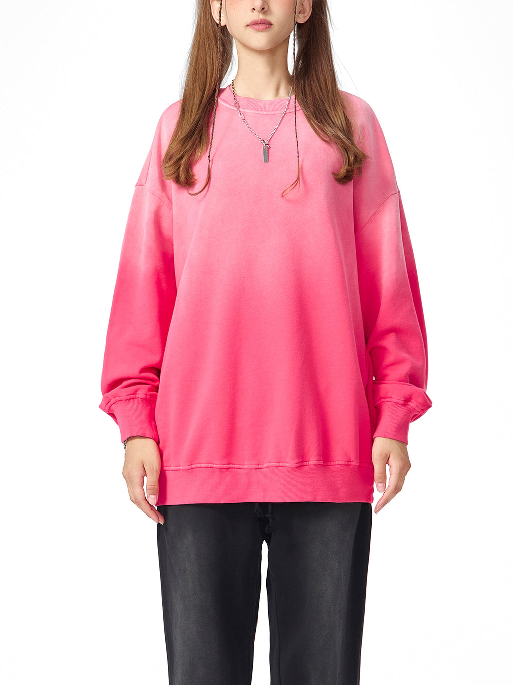 Amaru Khan Stars Handcrafted Vintage Wash Drop-Shoulder Sweatshirt