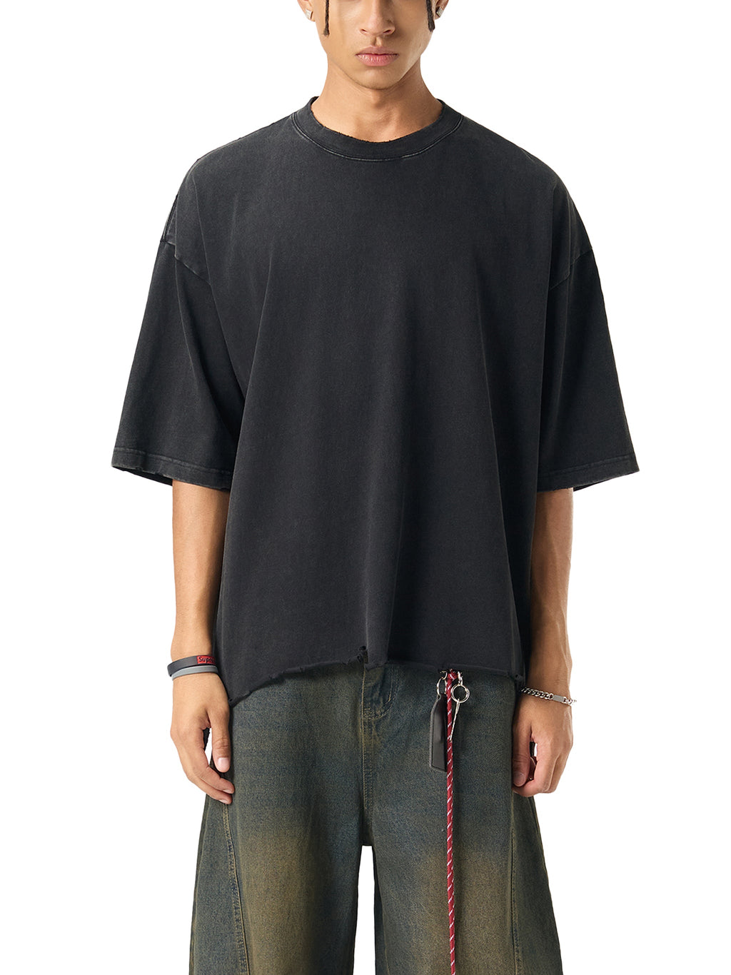 Love Pillcaso Snow Wash Raw-Hem Boxy T-shirt