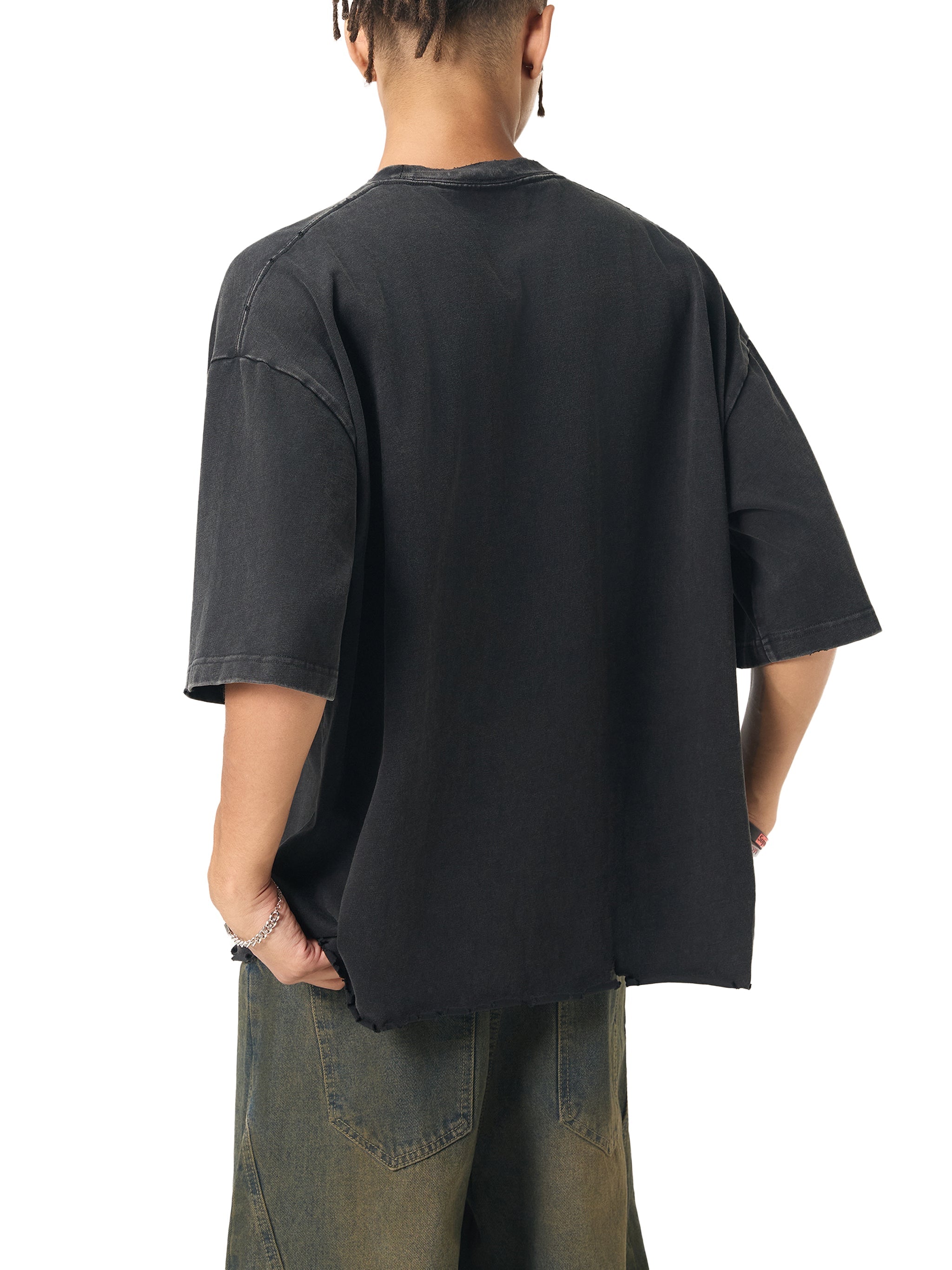 Love Pillcaso Snow Wash Raw-Hem Boxy T-shirt