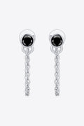 Inlaid Sparkala™ Chain Earrings (Platinum-Plated Fine Silver)