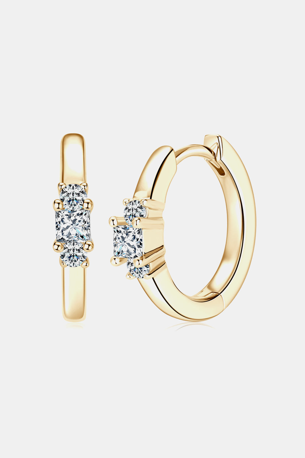 Sparkala™ Platinum-Plated 925 Sterling Silver Huggie Earrings