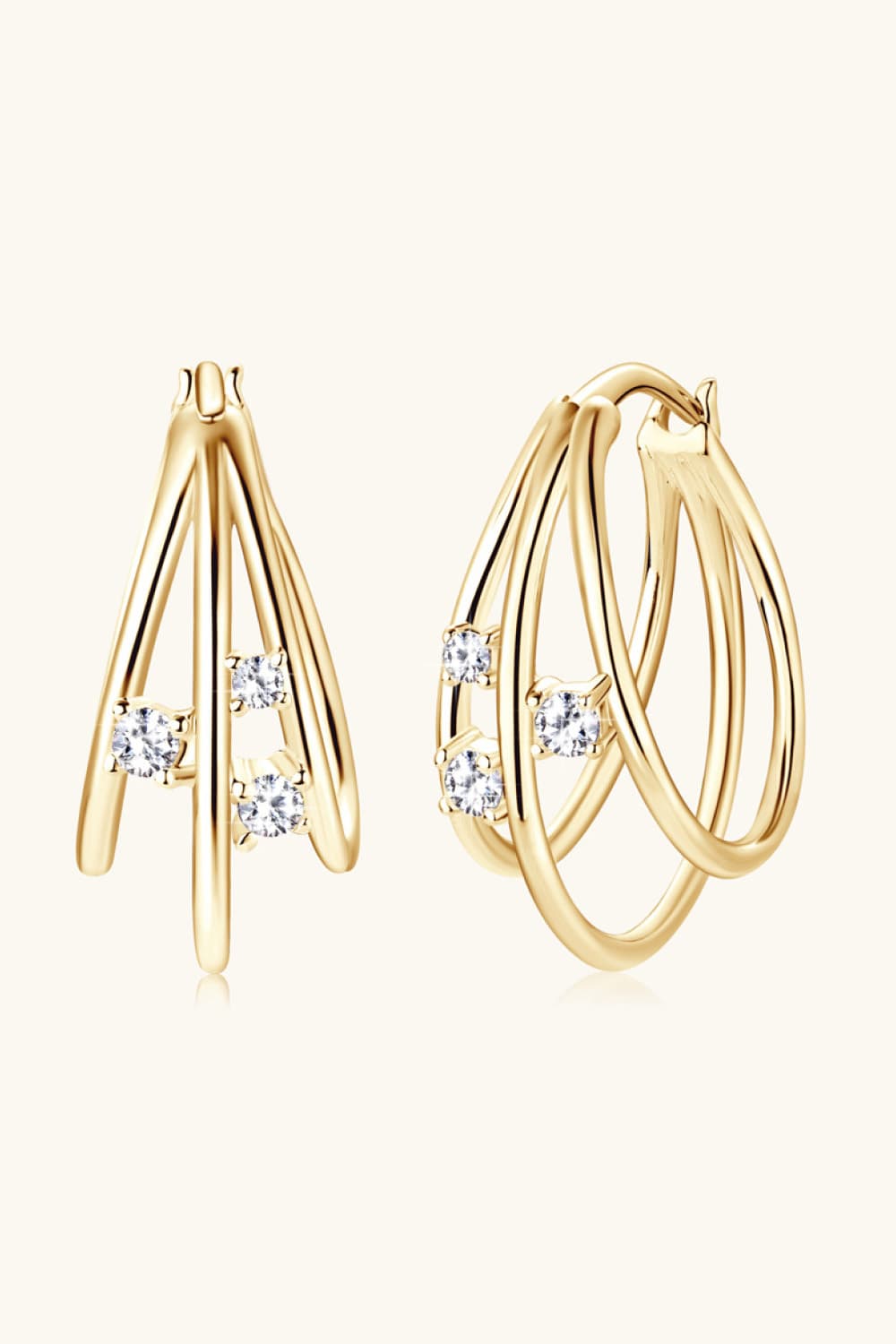 Sparkala™ Platinum-Plated 925 Sterling Silver Layered Earrings