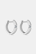 Sparkala™ Platinum-Plated 925 Sterling Silver Huggie Earrings