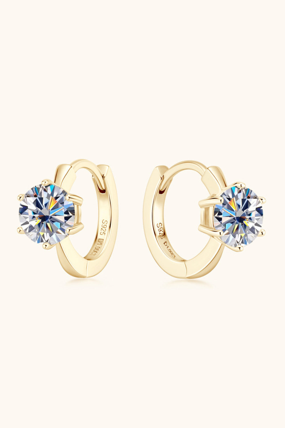 2 Carat Sparkala™ Platinum-Plated 925 Sterling Silver Huggie Earrings