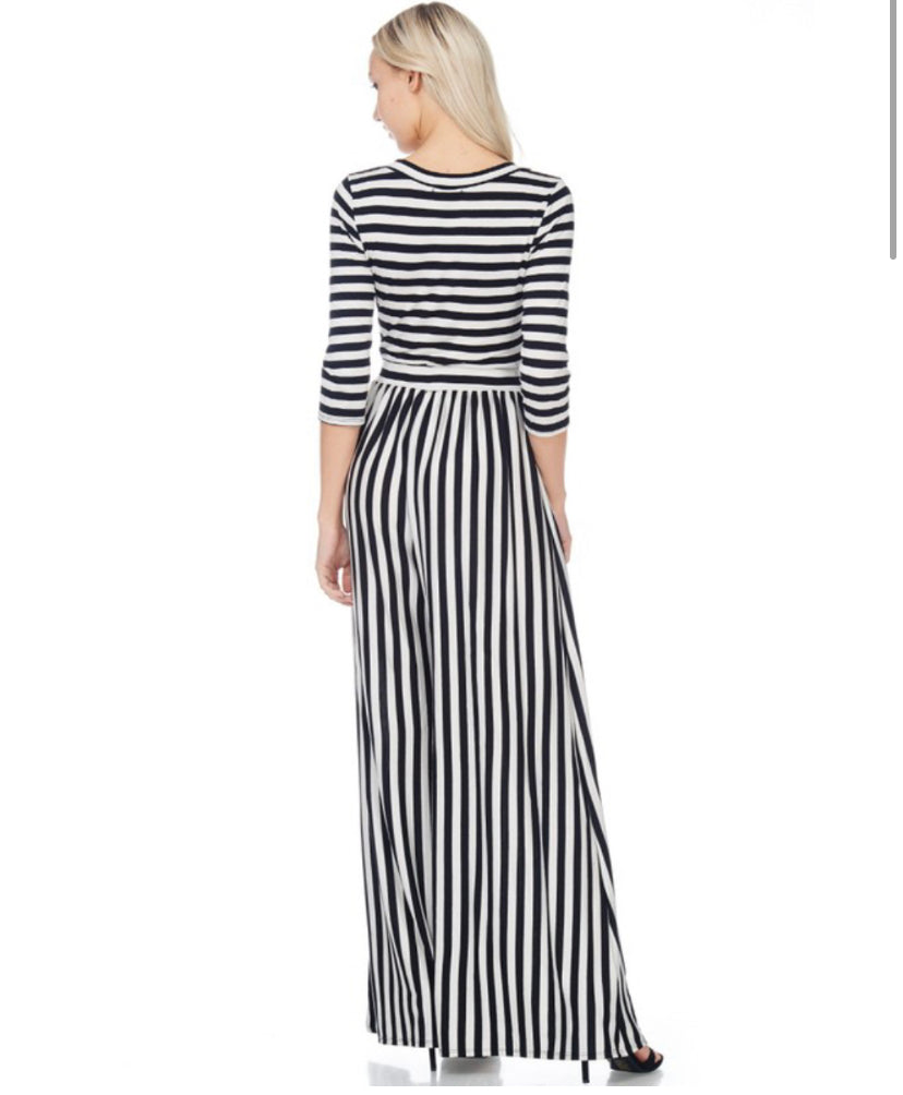 Black & White Striped Jumpsuit
