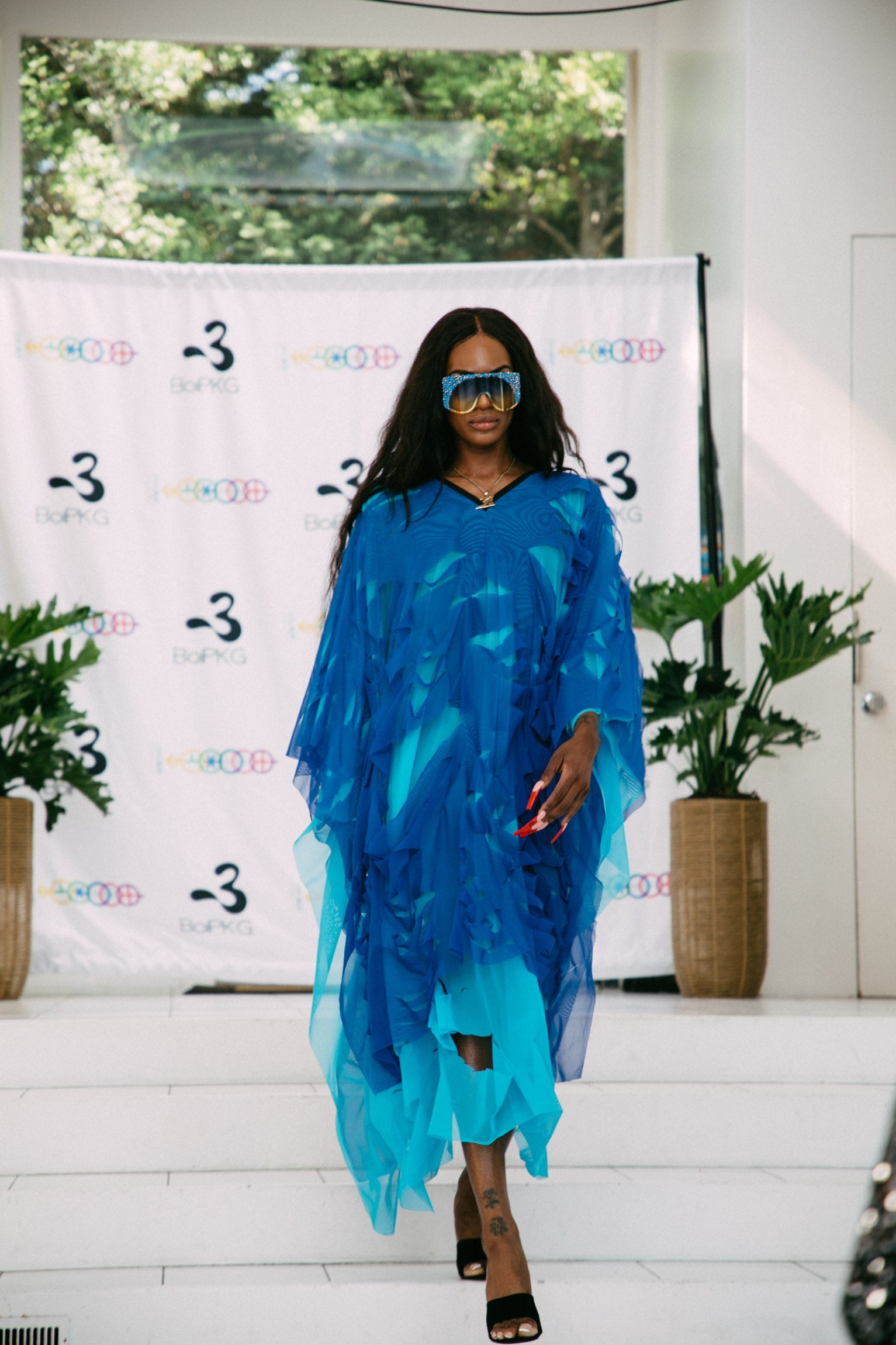 Shredded Blue Kaftan