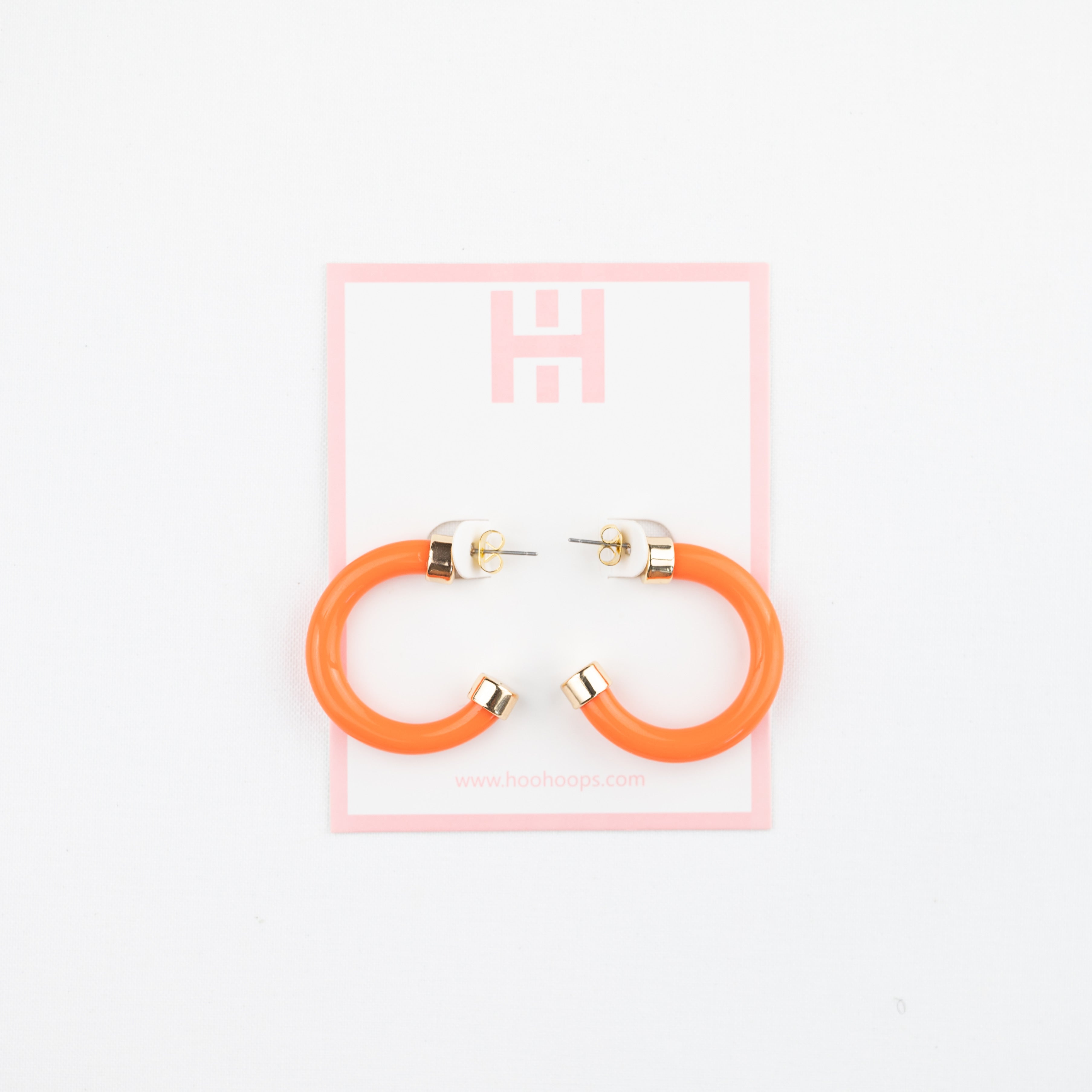 Orange Mini Hoop Earrings