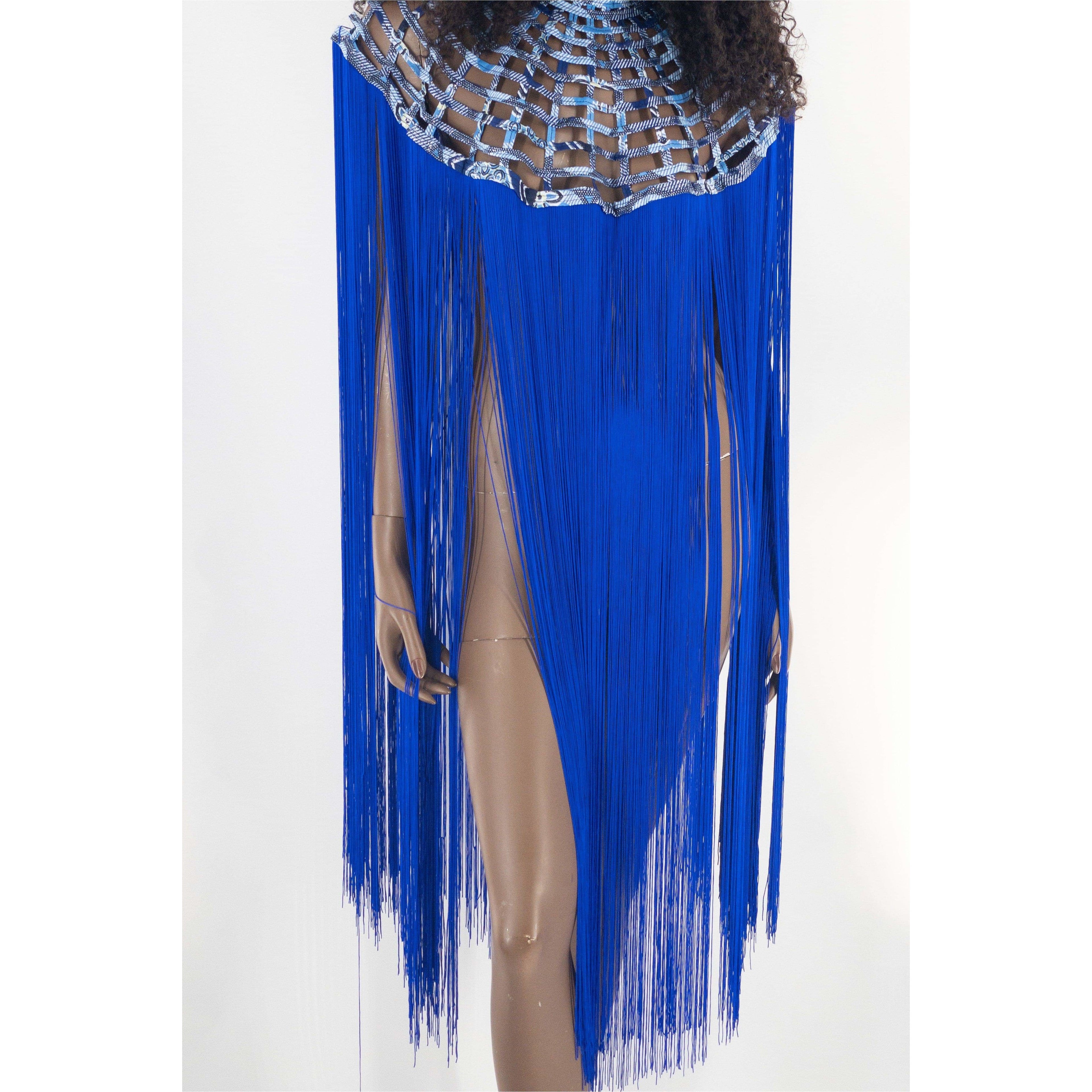 Queen Ankara Laced /Laticed Long Fringe Cape